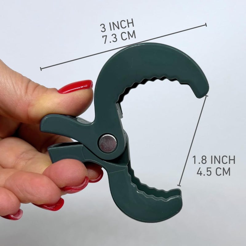 All4Ella Baby Blanket Stroller Clips (4 Pack) | Hooks Muslin to Stroller | Australian Baby Product | Infant/Toddler | Charcoal/Sage - Image 4